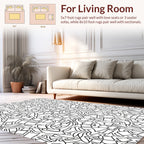 Abstract Scattered Square Line Art Rug