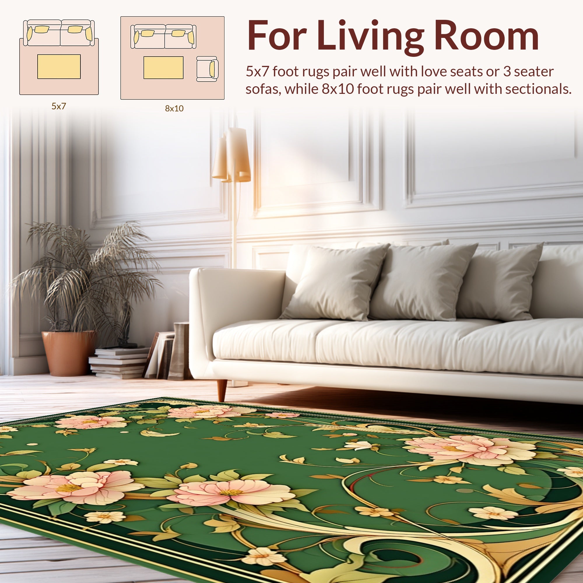 Elegant Floral Vine Inspired Rug