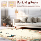 Floral Butterfly Garden Delicate Pattern Rug