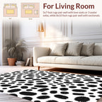 Black Abstract Organic Shapes Rug