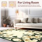 Elegant Cream Floral Vine Design Rug