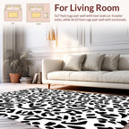 Abstract Black Print Pattern Rug