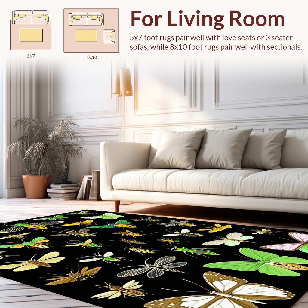 Assorted Insect Pattern Design Rug