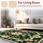 Elegant Gold Floral Vintage Pattern Rug