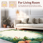 Lush Jungle Floral Tropical Leaves Rug