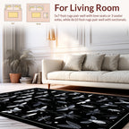 Insects Motif on Dark Background Rug