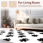 Bold Abstract Floral Black White Design Rug