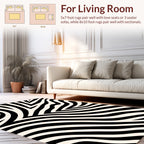 Bold Black Ivory Zebra Stripe Rug