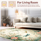 Floral Dragonfly Botanical Art Rug