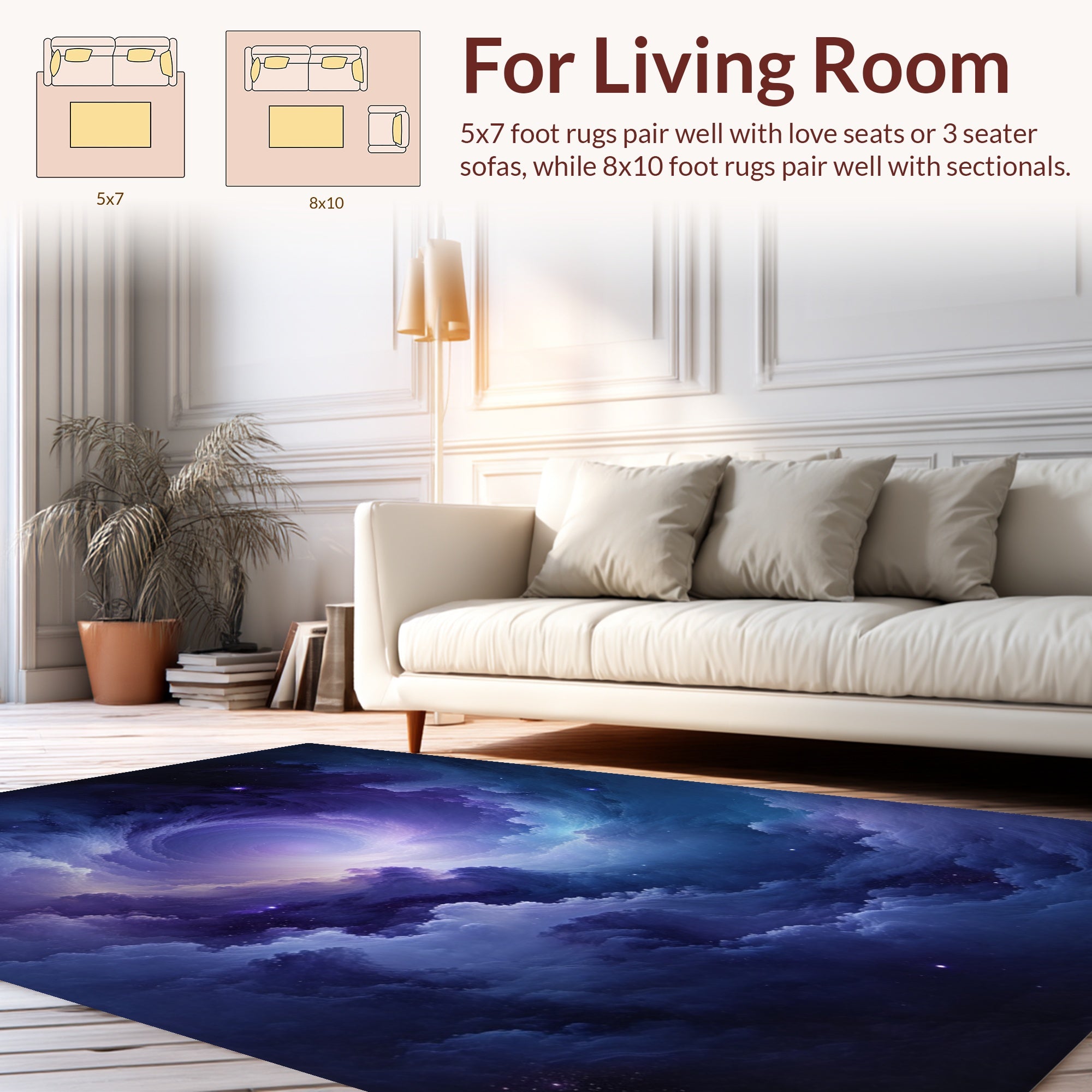 Cosmic Swirl Nebula Pattern Rug