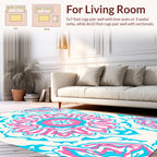 Artistic Floral Mandala Pattern Rug