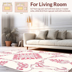 Classic Pink Floral Damask Rug