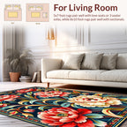 Rich Floral Botanical Pattern Rug
