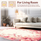 Pink Floral Sprigs Delicate Pattern Design Rug