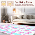 Pink Bows On Striped Background Rug