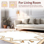 Cream Orange Abstract Geometric Design Rug
