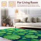 Verdant Lily Pads Pond Design Rug