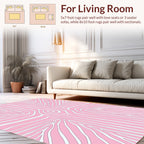 Abstract Swirl Pink Graphic Pattern Rug