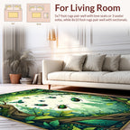 Vibrant Green Insect Forest Woodland Rug