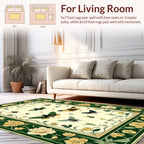 Botanical Insect Detailed Floral Pattern Rug