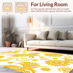 Yellow Sunny Floral Bird Pattern Rug