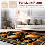 Autumnal Pumpkin Vine Garland Design Rug