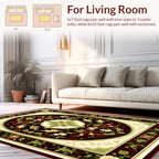 Ornate Floral Medallion Dark Jewel Tone Rug