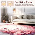 Pink Floral Butterfly Garden Romance Rug