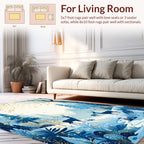 Winter Forest Deer Snowflake Pattern Rug