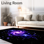 Cosmic Purple Galaxy Swirl Rug