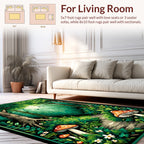 Whimsical Forest Path Mushroom Design Rug
