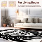 Bold Lion Face Graphic Rug