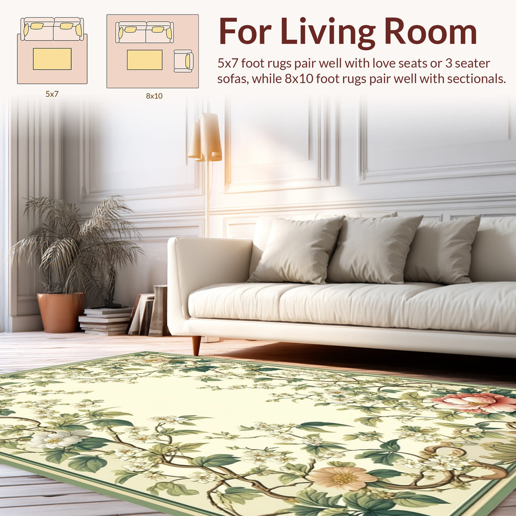 Vintage Floral Vine Pattern Rug
