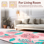 Tropical Leaves Blossoms Pattern Rug