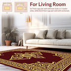 Ornate Red and Gold Emblem Rug