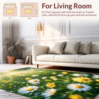 Sunny Daisy Field Meadow Design Rug