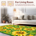 Golden Sunflower Lush Floral Pattern Rug
