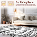 Elegant Abstract Floral Scrollwork Design Rug