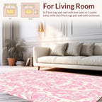 Ethereal Pink Swirl Damask Pattern Rug