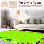Whimsical Garden Insect Floral Border Rug