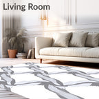Gray Interlocking Feather Form Rug