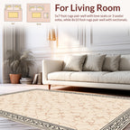 Elegant Floral Patterned Beige Rug