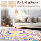 Whimsical Abstract Psychedelic Mandala Design Rug