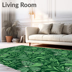 Emerald Green Butterfly Foliage Rug
