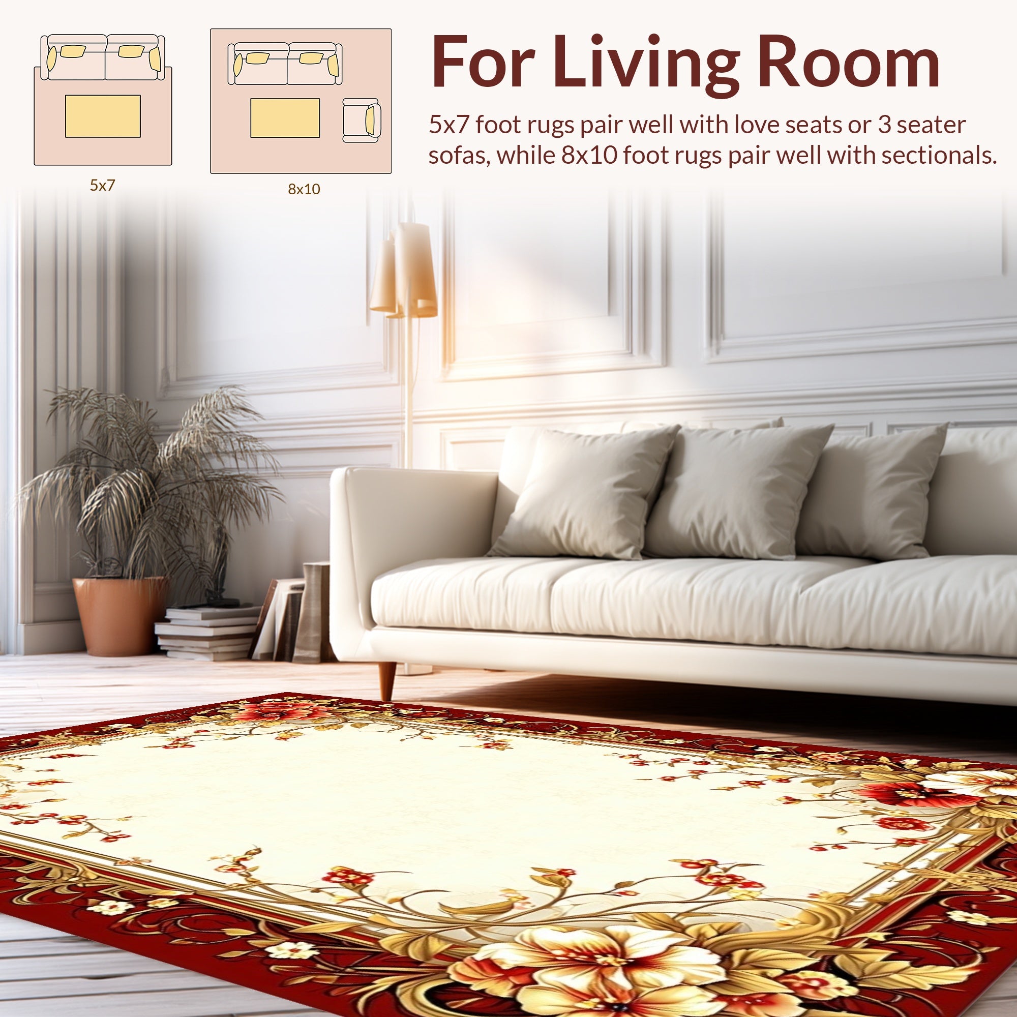 Rich Floral Vine With Golden Accents Rug