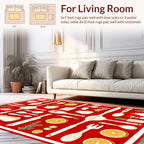 Whimsical Kitchen Utensil Citrus Pattern Rug