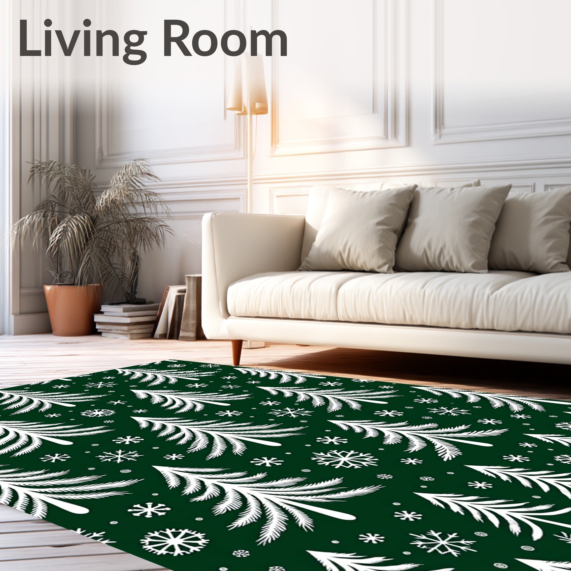 White Pine Snowflakes Holiday Repeat Rug