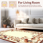 Traditional Ornate Floral Border Design Rug