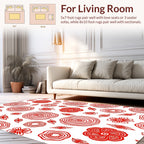 Red Floral Abstract Pattern Rug