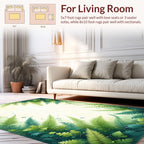 Lush Green Ferns With Water Drops Design Rug